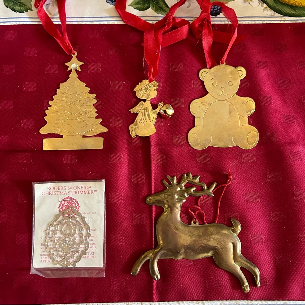 Christmas Brass Ornaments Grouping